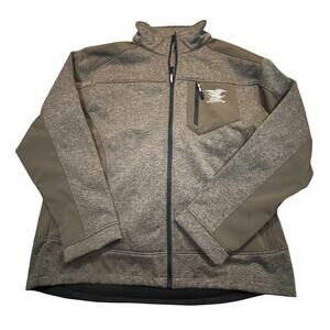 NRA Full Zip Jacket Men 3XL Gray Fleece Tactical Eagle Logo Outdoor